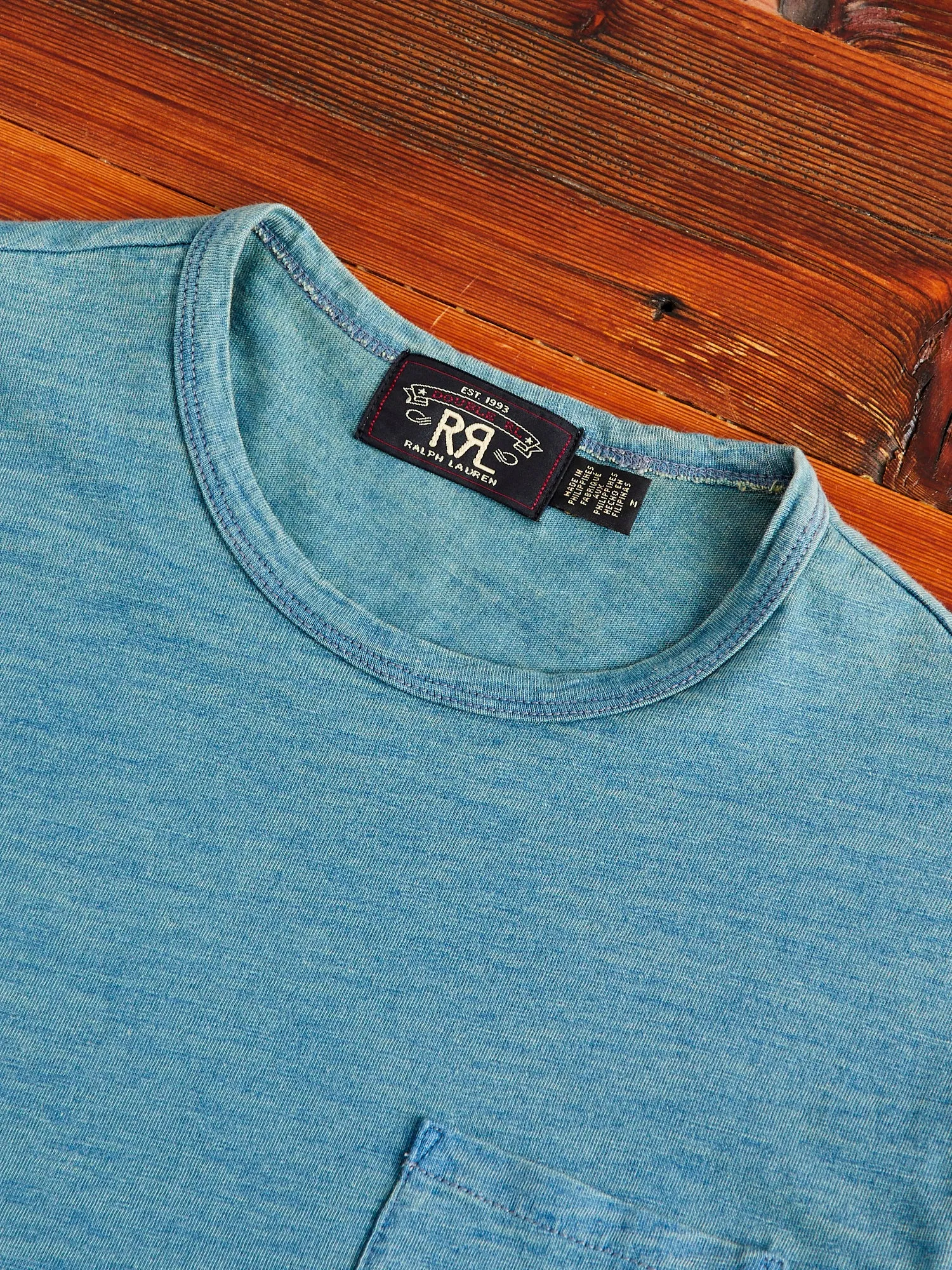 Slub Jersey Pocket T-Shirt in Washed Indigo