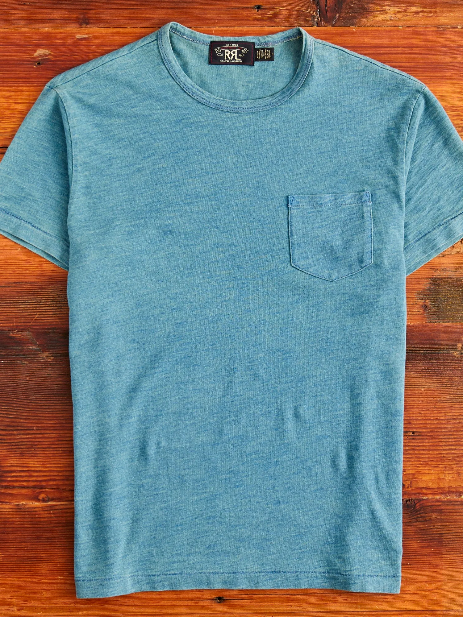 Slub Jersey Pocket T-Shirt in Washed Indigo