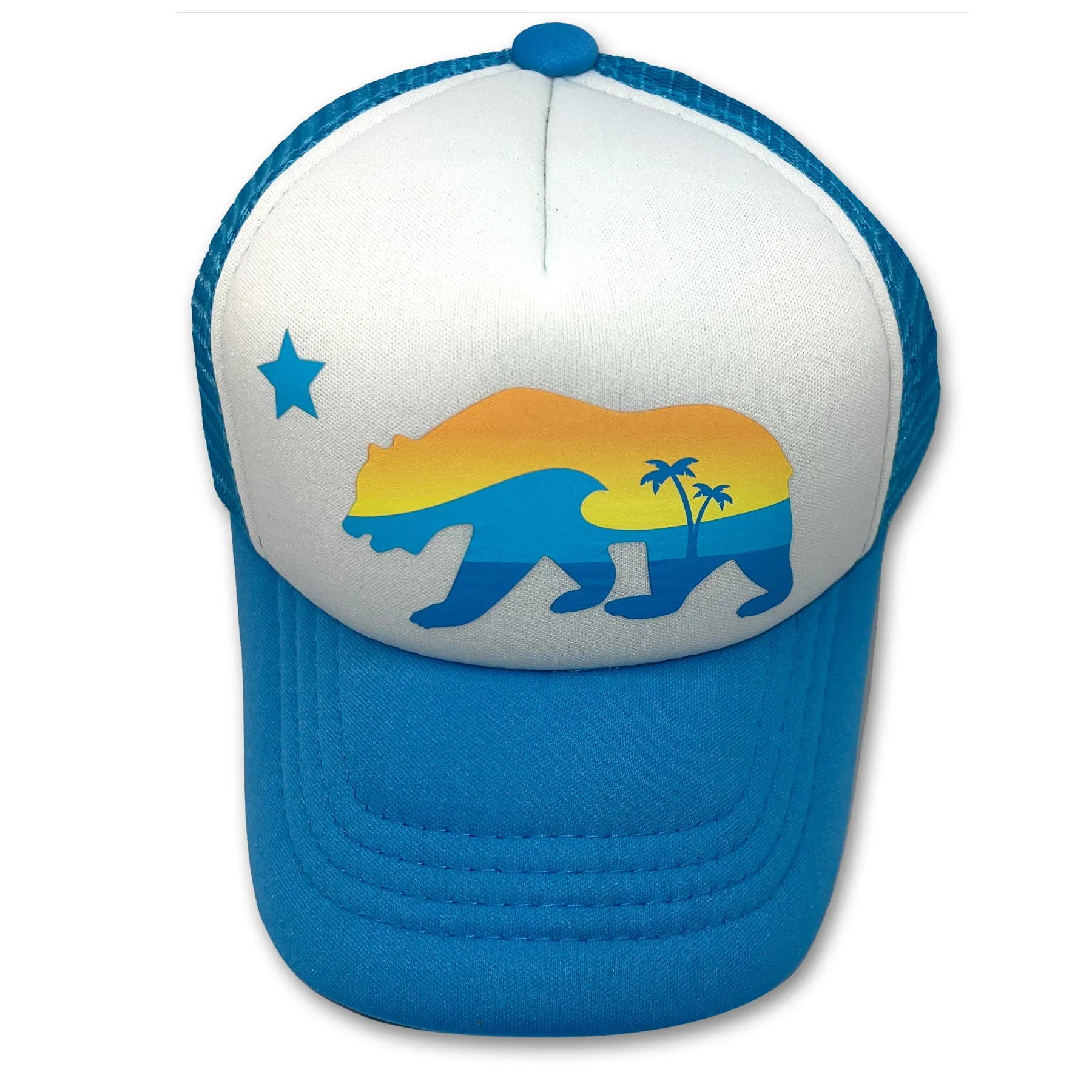 Sol Baby California Bear Aqua Trucker Hat
