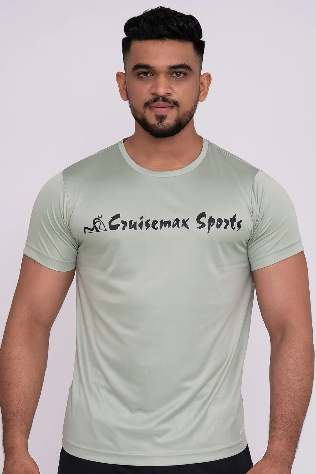 Solid Dye Round Neck T-Shirts Pista Firozi (D)