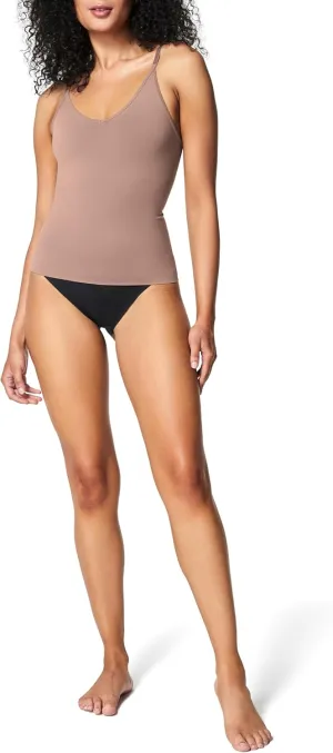 SPANX Seamless Power Cami - Camisole Shapewear for Women - Adjustable Straps - V Neck - Soft, Seamless Cami - Cafe Au Lait - Medium