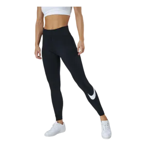 Sportswear Essential Women's Mid-Rise Swoosh Leggings BLACK/WHITE