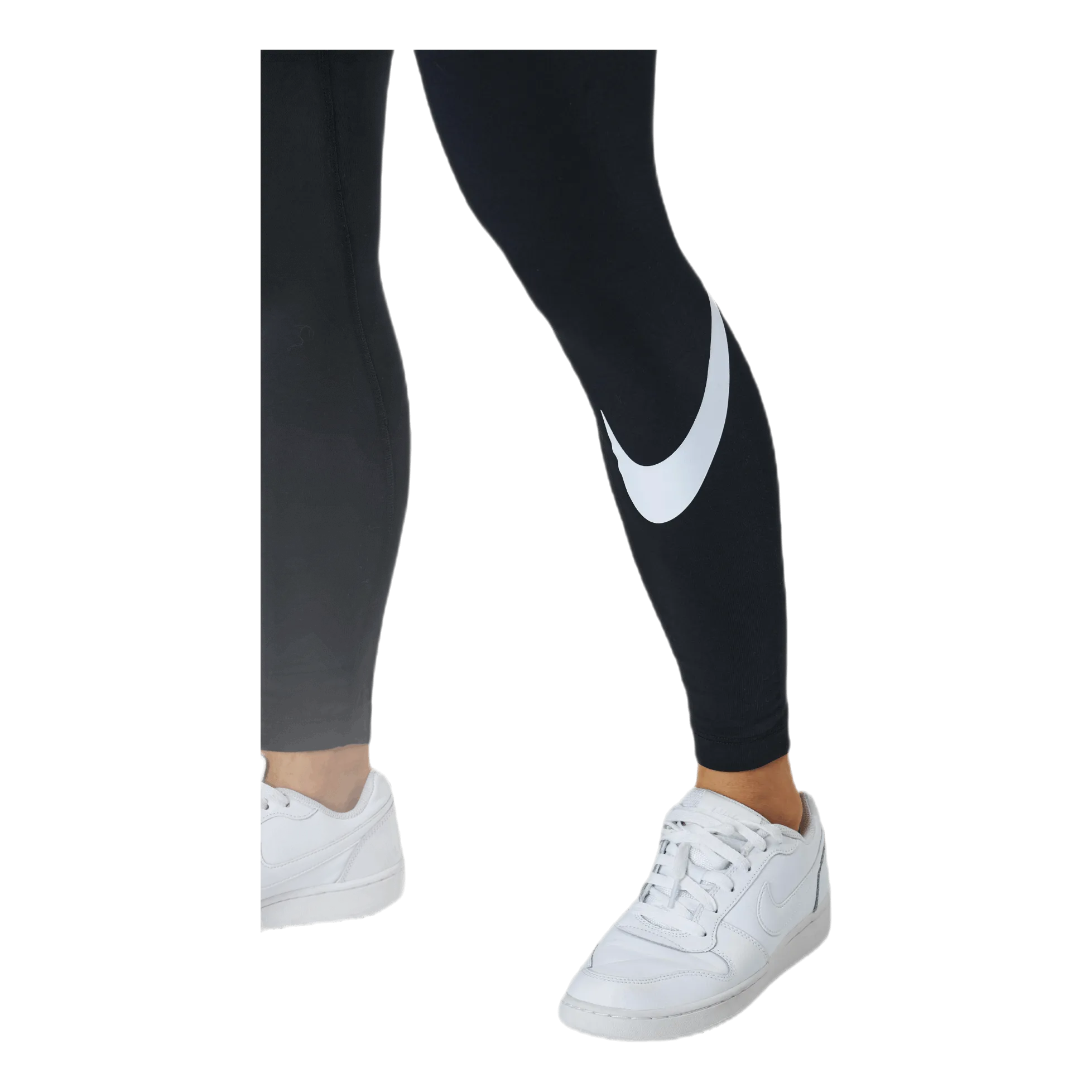 Sportswear Essential Women's Mid-Rise Swoosh Leggings BLACK/WHITE
