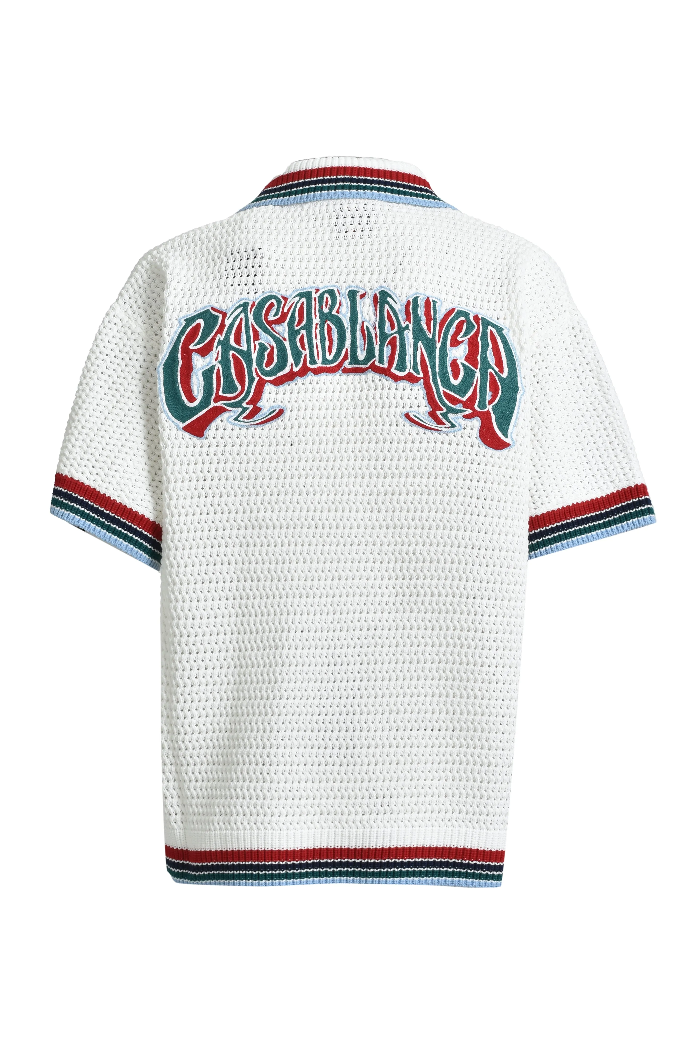 SPORTY FAUX CROCHET SHIRT / WHT