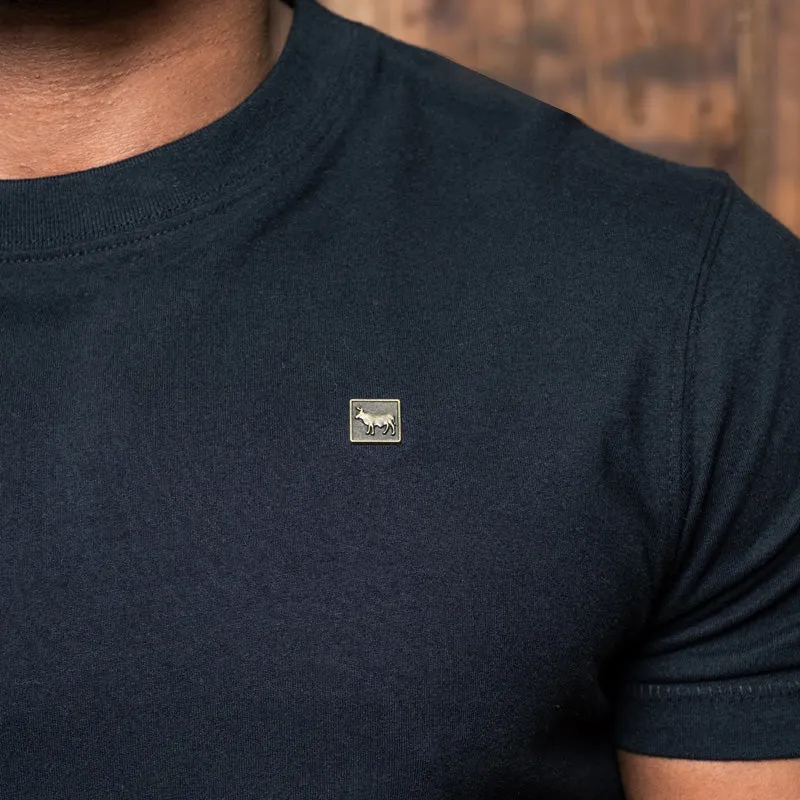 Square Metal Badge Crew Tee - Mamba