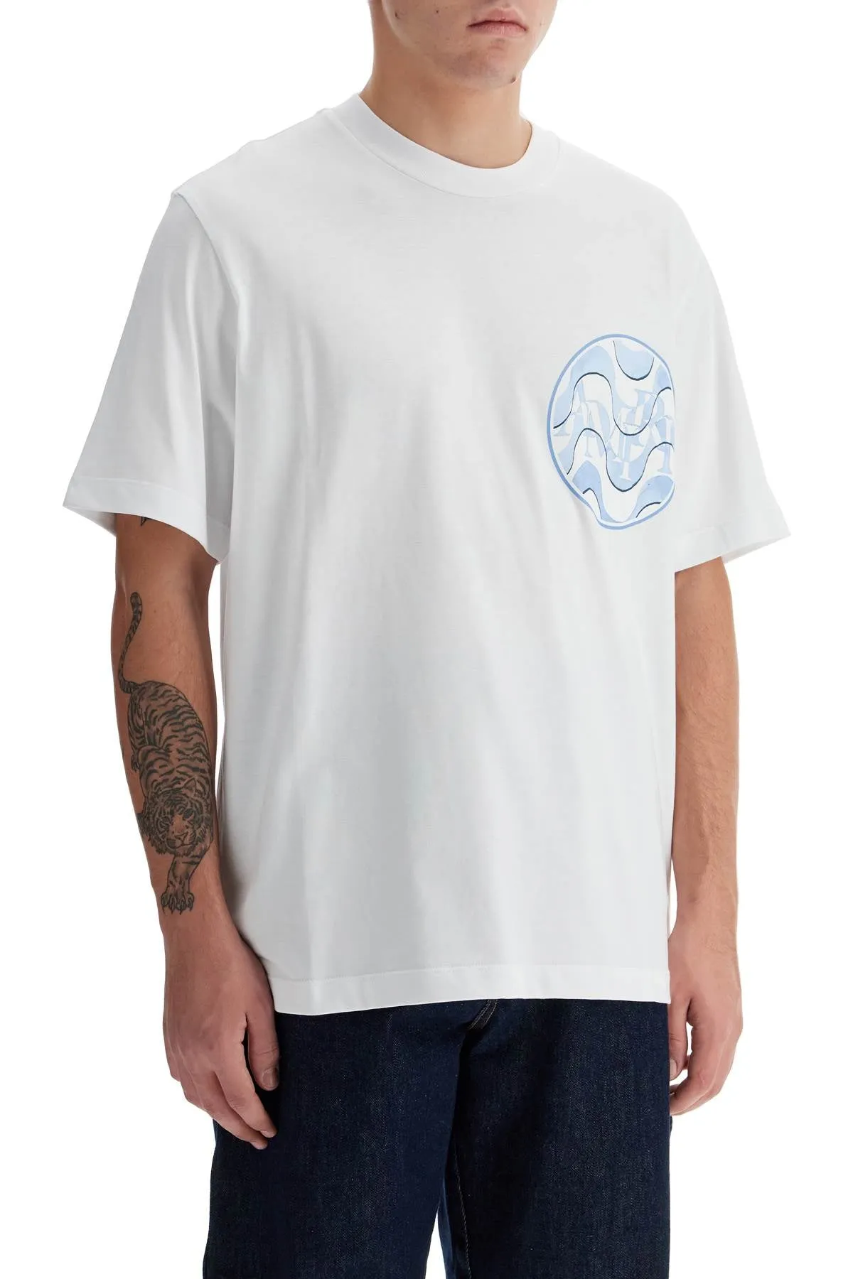 staggered wave t AMJYTE1057 WHITE