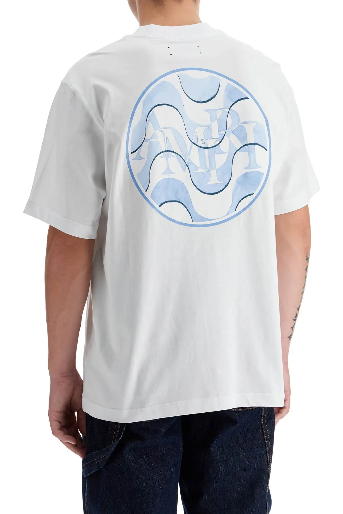 staggered wave t AMJYTE1057 WHITE