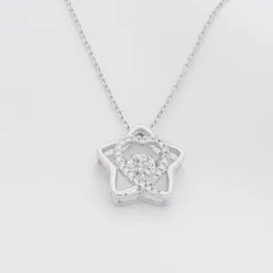Star and Heart Sterling Silver Necklace