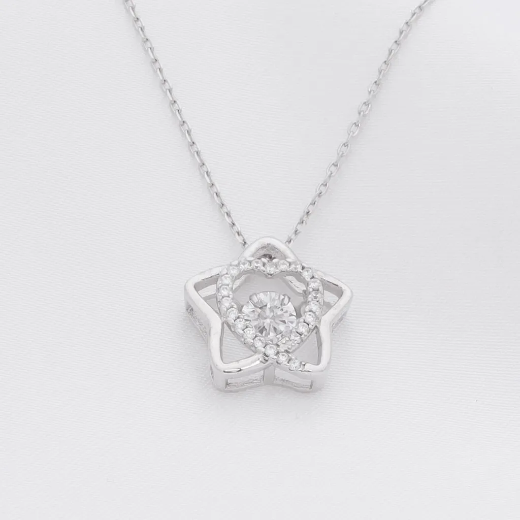 Star and Heart Sterling Silver Necklace