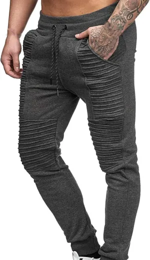 Stretch Fit Cargo Work Pants for Men 2023 Drawstring Hiking Jogger Athletic Pants Casual Beam Feet Sweatpants