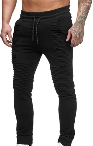 Stretch Fit Cargo Work Pants for Men 2023 Drawstring Hiking Jogger Athletic Pants Casual Beam Feet Sweatpants