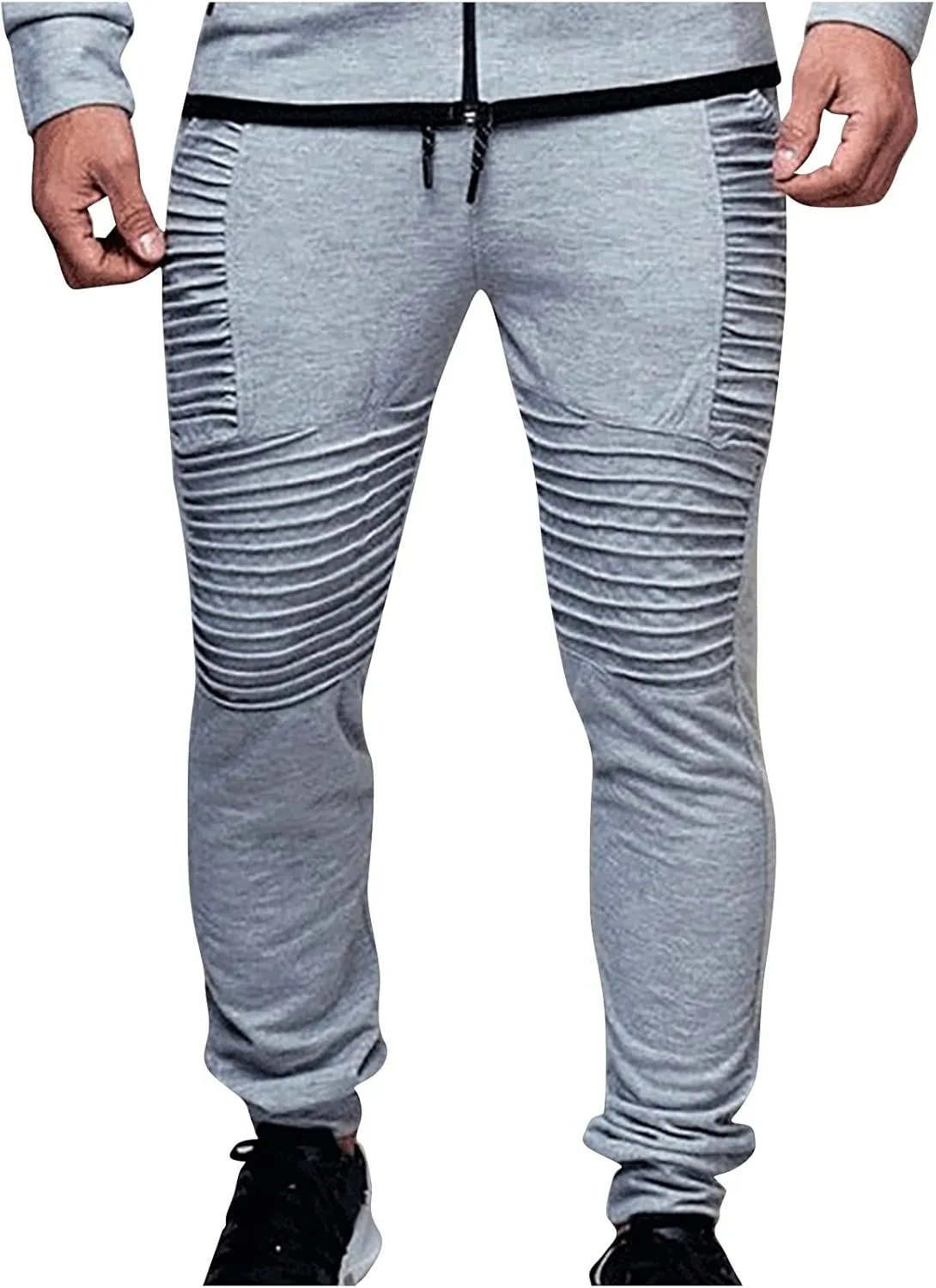 Stretch Fit Cargo Work Pants for Men 2023 Drawstring Hiking Jogger Athletic Pants Casual Beam Feet Sweatpants