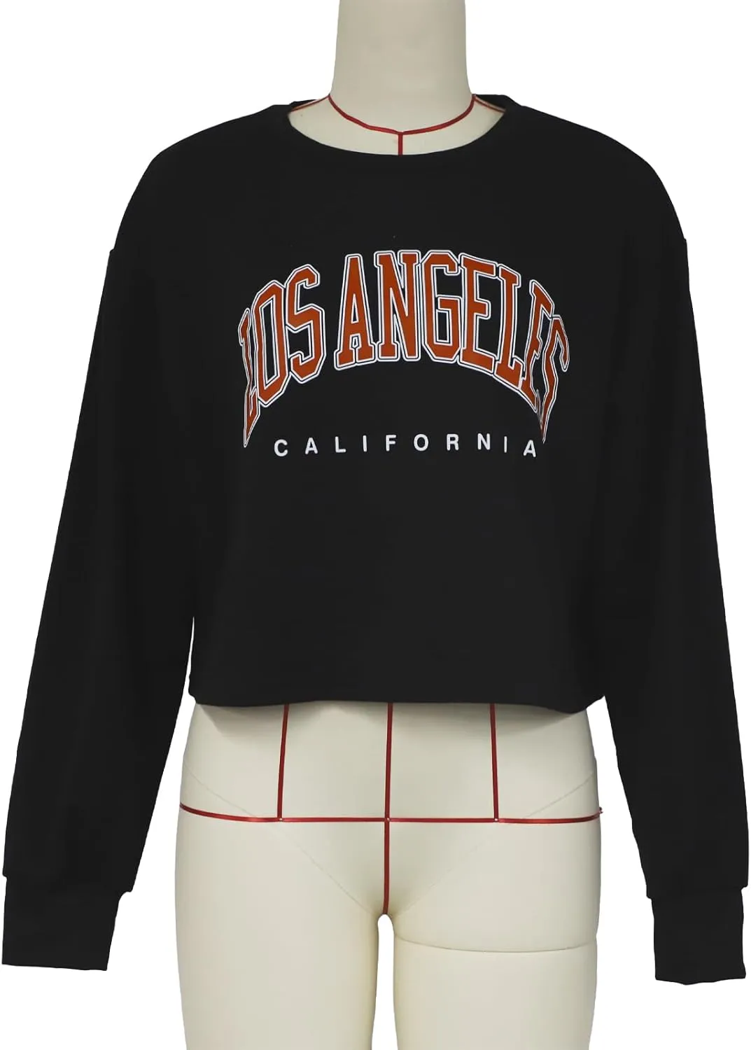 Sumtory Women Long Sleeve Crew Neck Sweat Shirts Loose Fit Letter Print Pullovers Crop Tee Tops