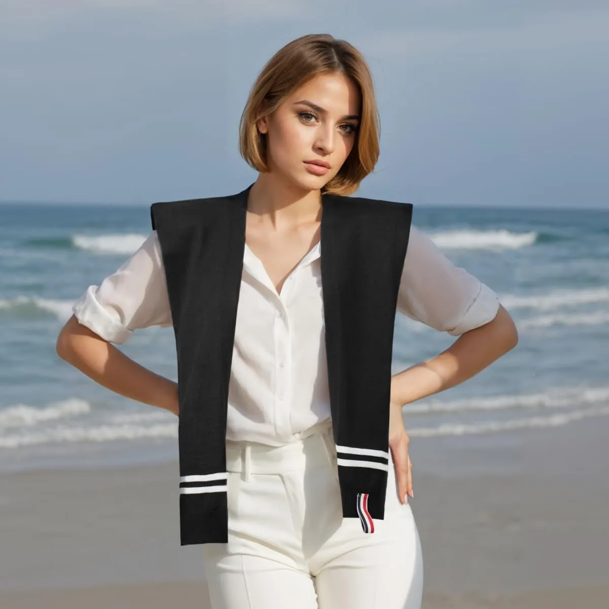 Sweater Shawl Wraps for Women Sweater Knitted Knotted Shawls Travel Casual Scarf Cape Shoulder Tops Fashion Wrap