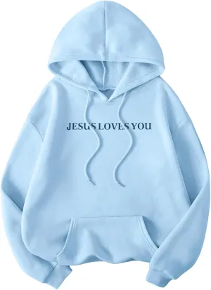 SweatyRocks Women's Letter Graphic Drawstring Hoodies Long Sleeve Pullovers Sweatshirts Tops