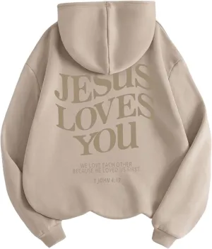SweatyRocks Women's Letter Graphic Drawstring Hoodies Long Sleeve Pullovers Sweatshirts Tops