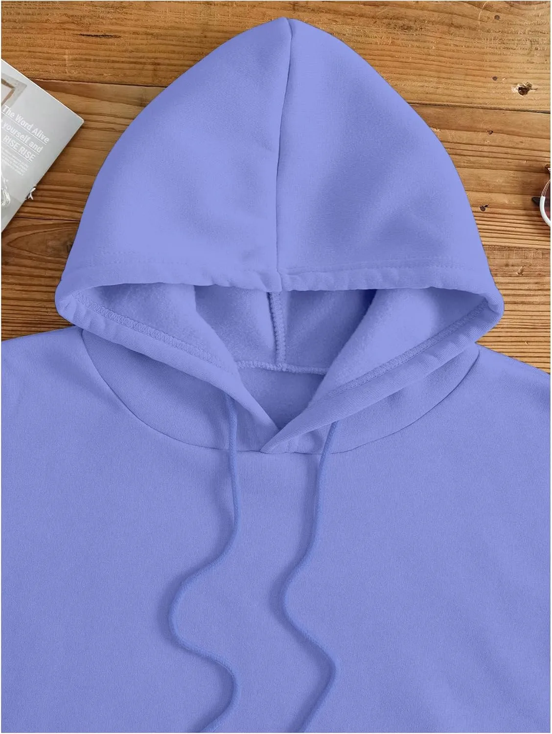 SweatyRocks Women's Letter Graphic Drawstring Hoodies Long Sleeve Thermal Pullovers Sweatshirts