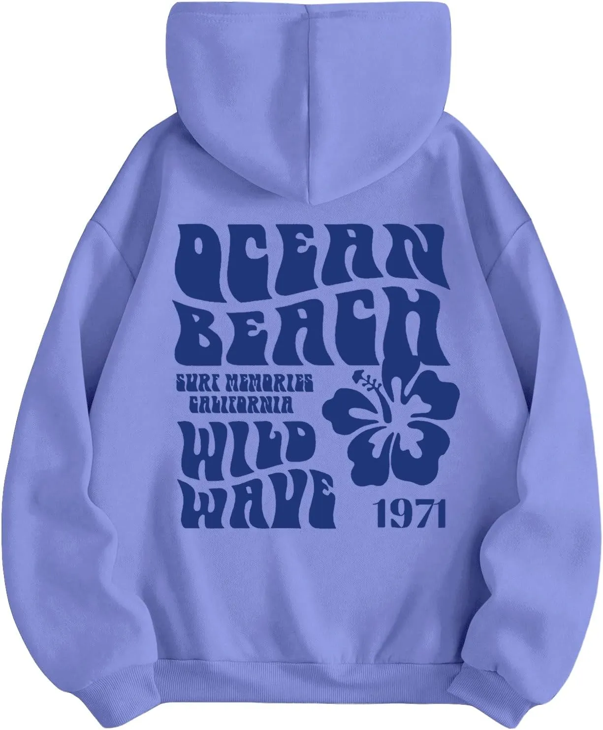 SweatyRocks Women's Letter Graphic Drawstring Hoodies Long Sleeve Thermal Pullovers Sweatshirts