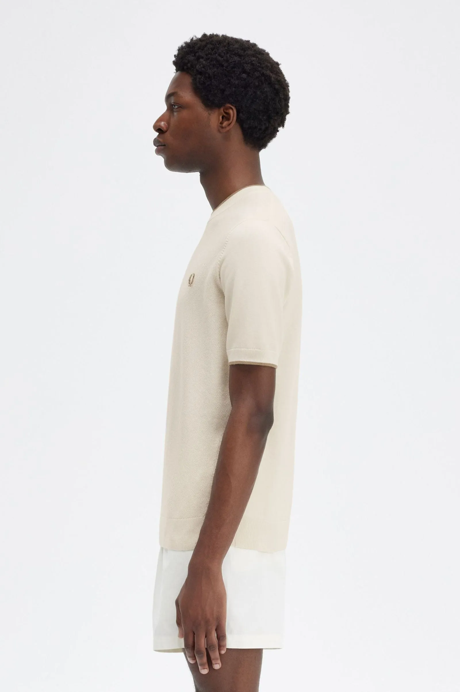 TEXTURE FRONT KNITTED T-SHIRT