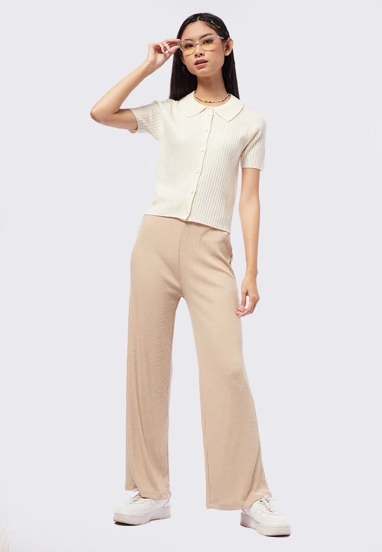 Textured Knit Polo Top