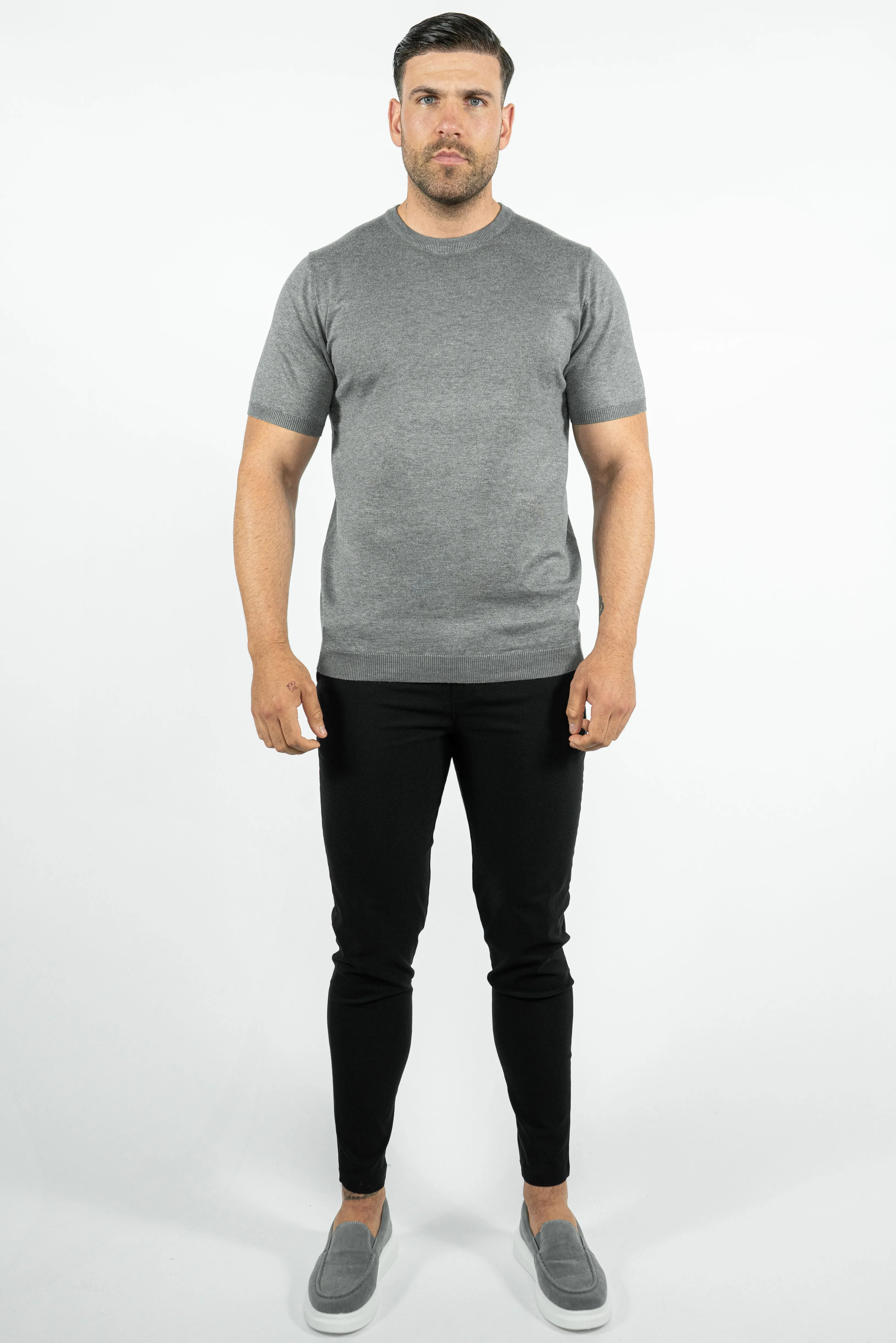 THE LUCA - KNITTED SLIM FIT T-SHIRT