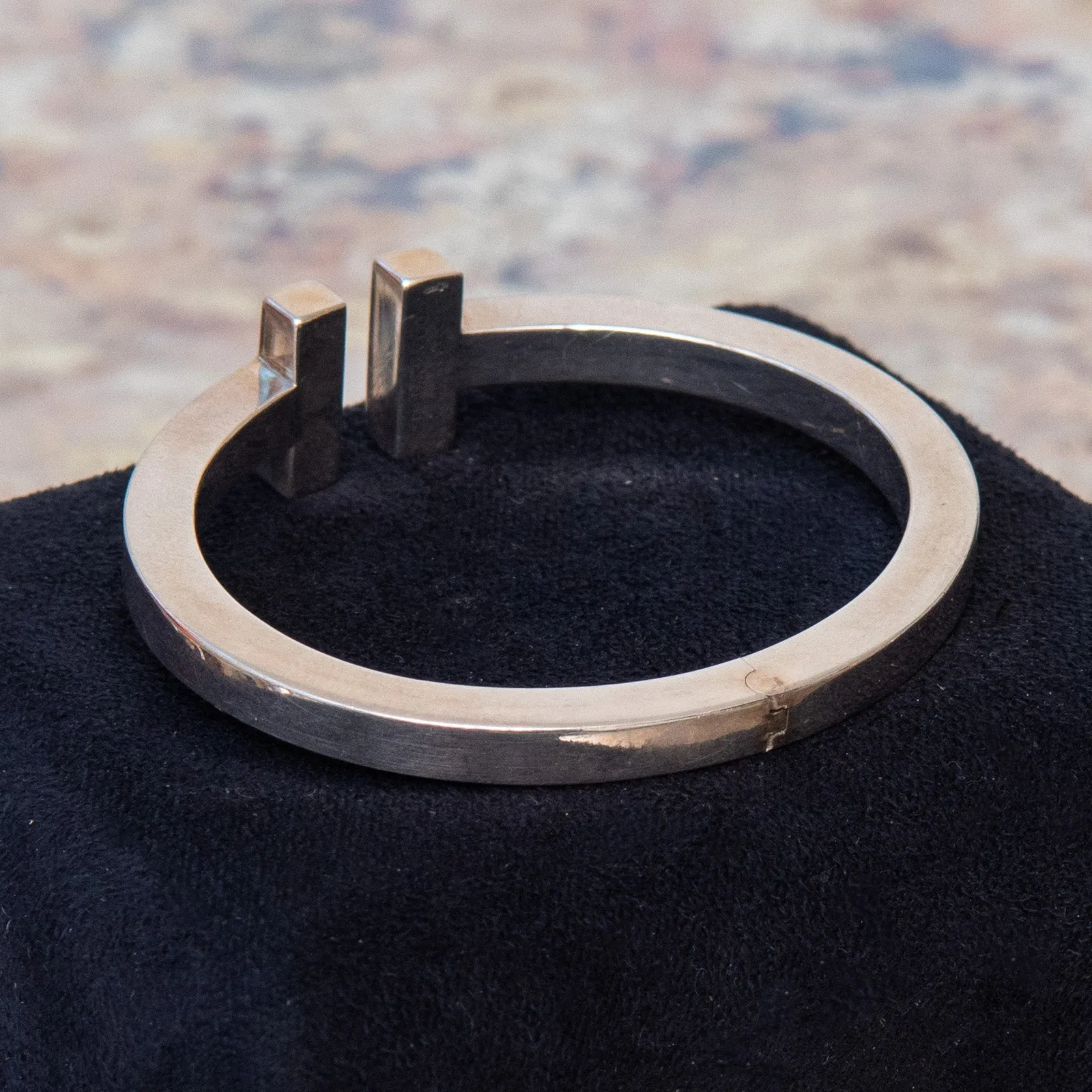 Tiffany T Silver Bangle Bracelet