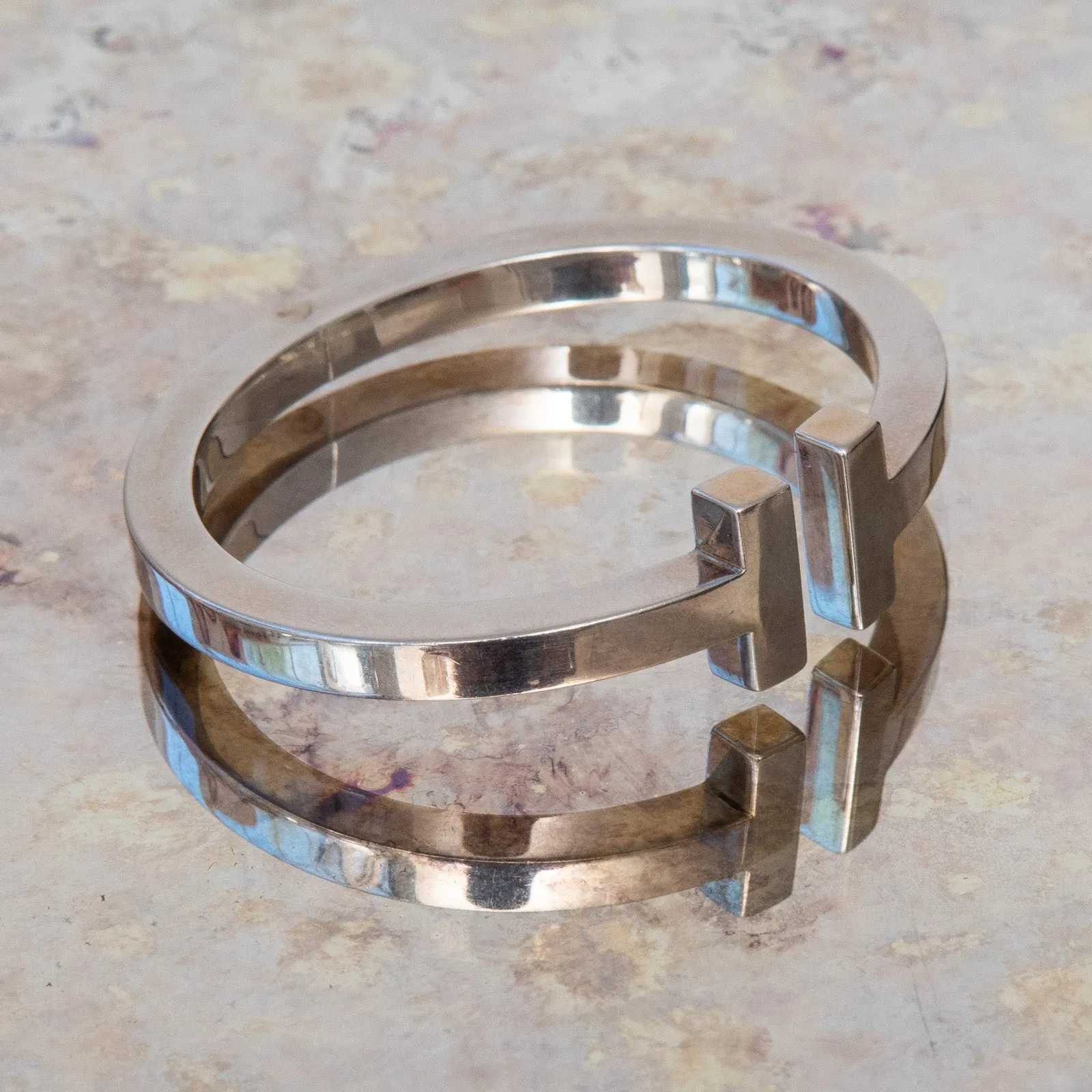 Tiffany T Silver Bangle Bracelet
