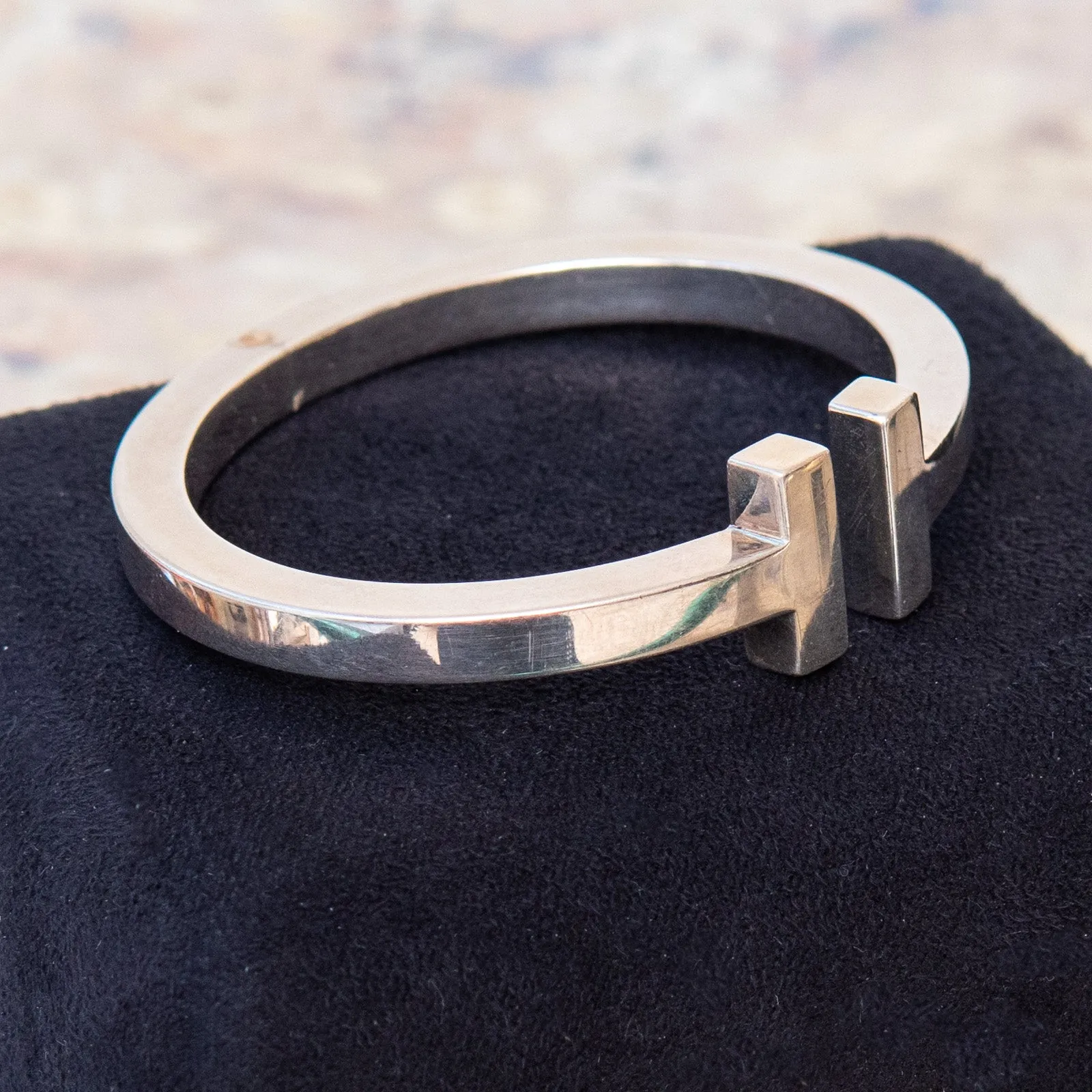 Tiffany T Silver Bangle Bracelet