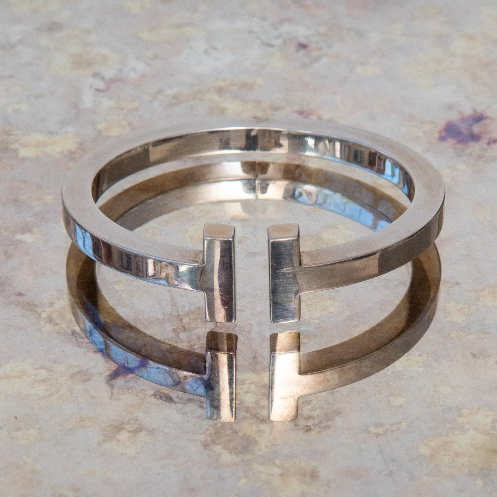 Tiffany T Silver Bangle Bracelet