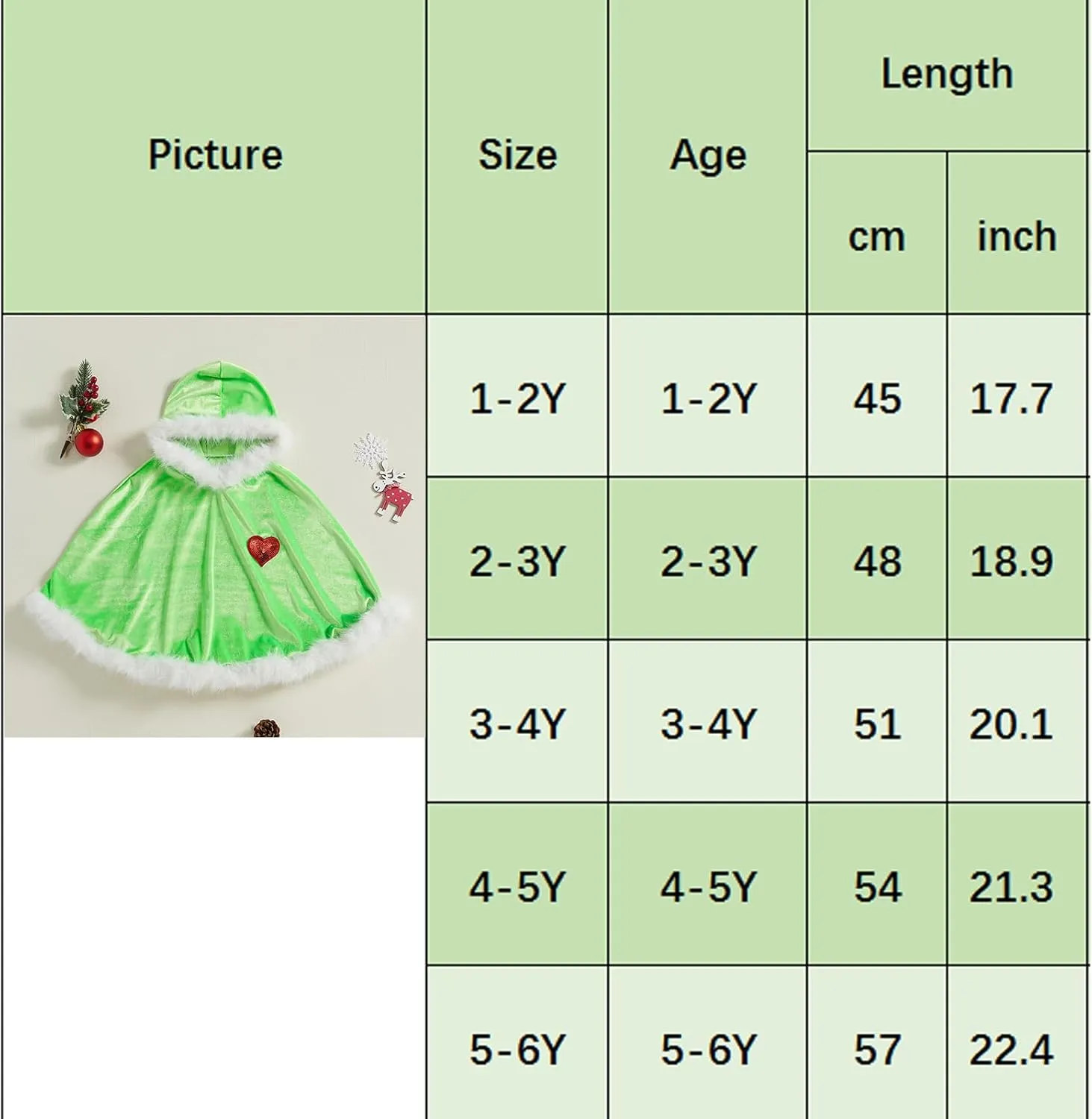 Toddler Girl Christmas Poncho Cape Green Velvet Hooded Cloak Coat with Fur Trim Little Kids Winter Outerwear Jacket