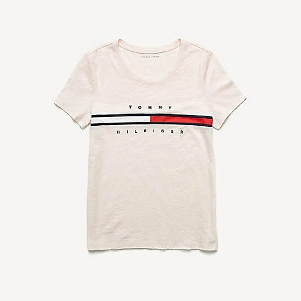 Tommy Hilfiger Womens Essential Flag T-Shirt Soft Pink - M