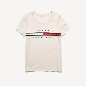 Tommy Hilfiger Womens Essential Flag T-Shirt Soft Pink - M