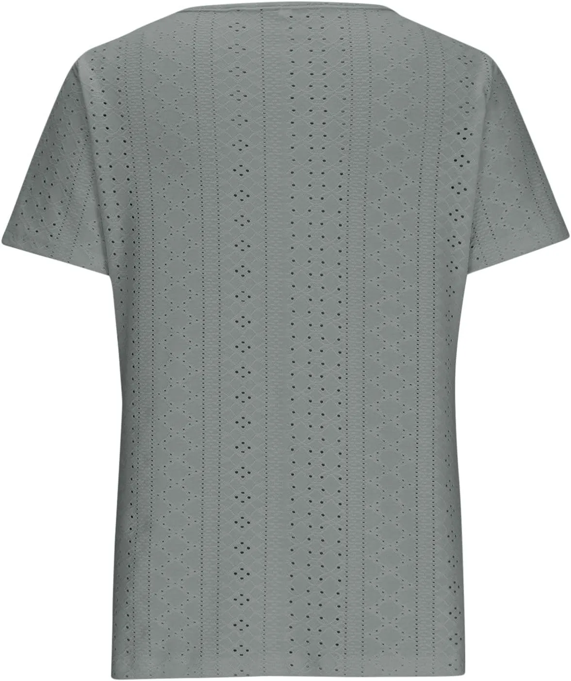 Tops for Women Trendy Short Sleeve Embroidery Hollow Elegant Shirts Casual Scoop Neck Cute Plain Womens Summer Tops