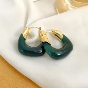 Transparent Acrylic Geometric Hoop Earrings-5