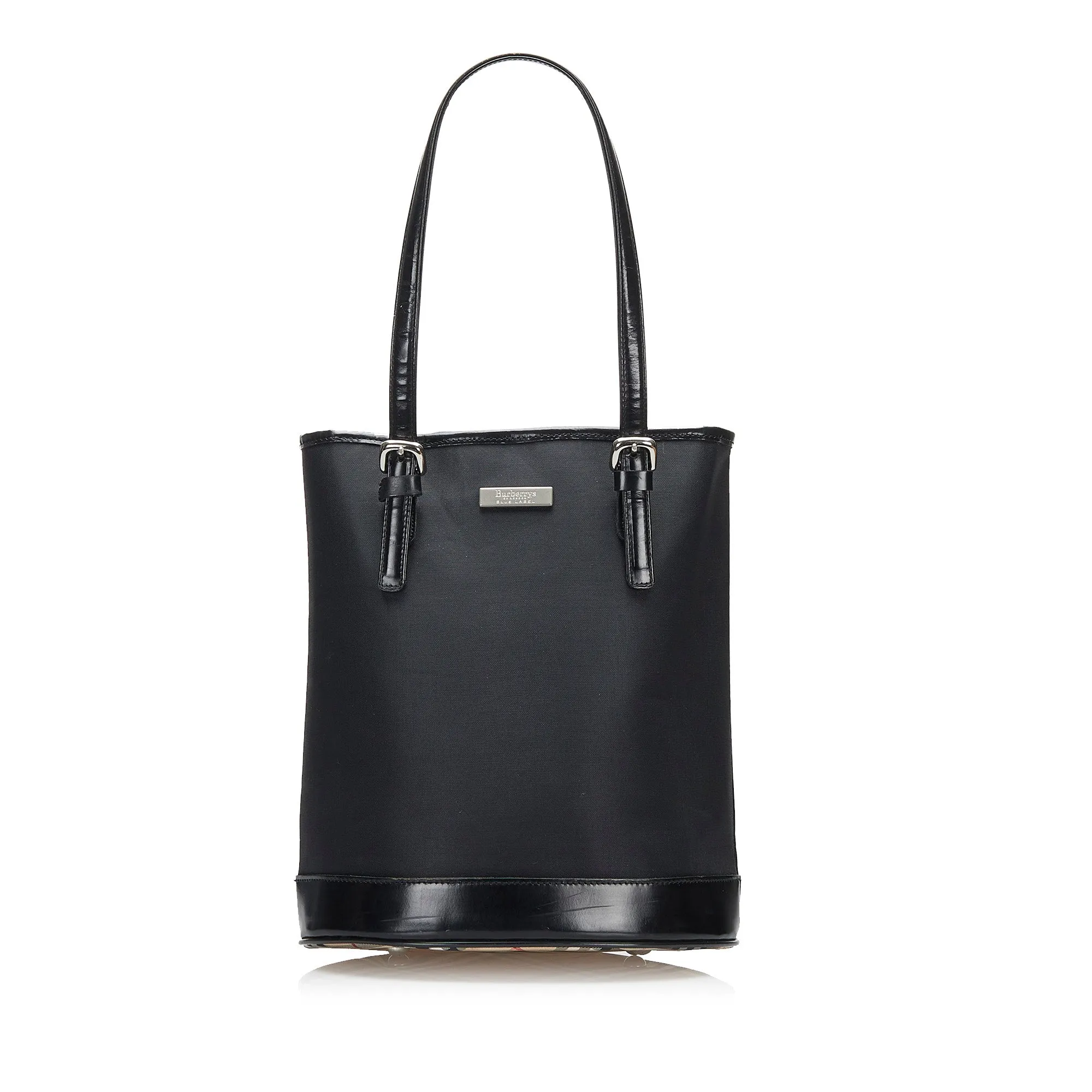 Trendy Inspired Burberry Bucket Bag Black Nylon Canvas