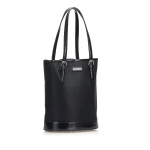 Trendy Inspired Burberry Bucket Bag Black Nylon Canvas