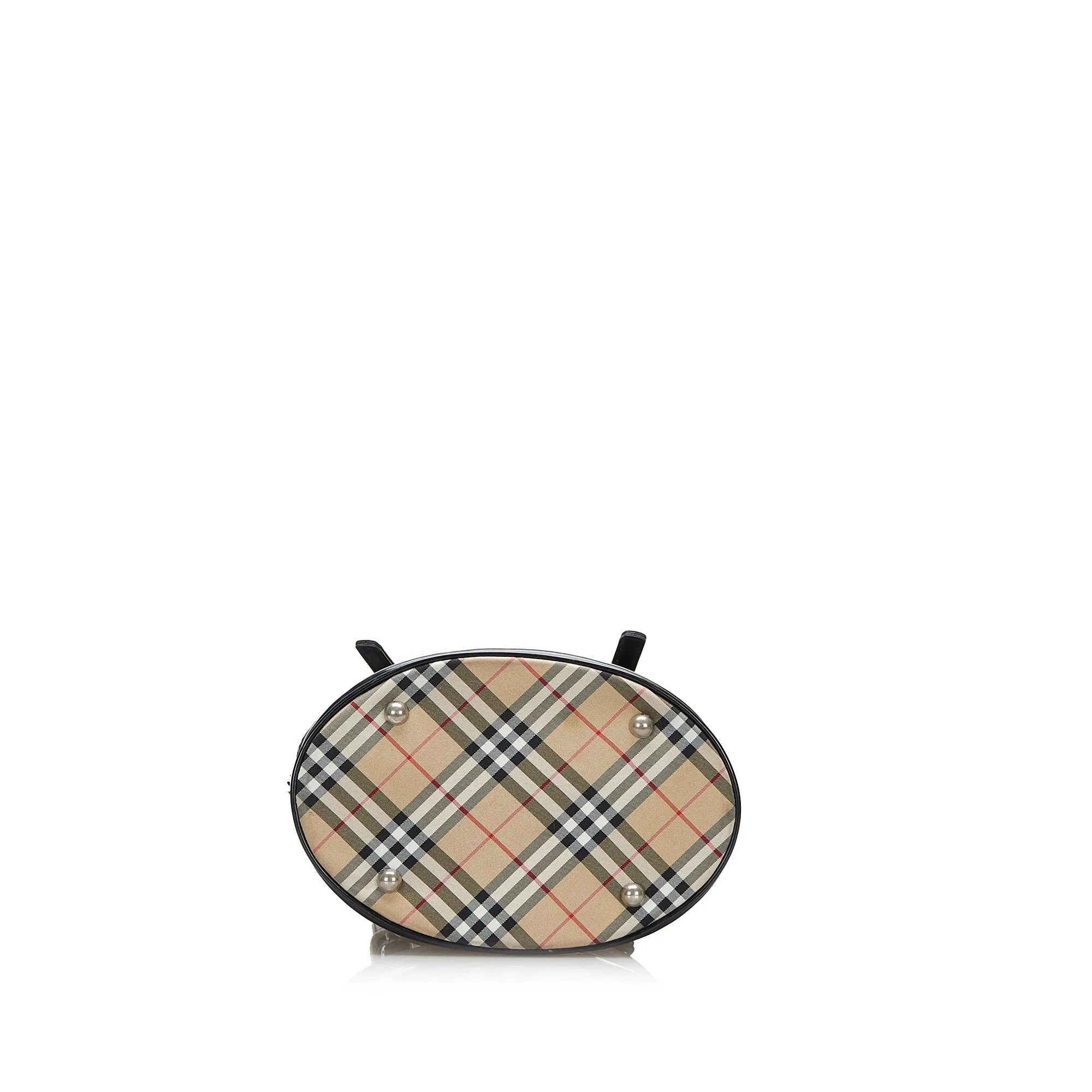 Trendy Inspired Burberry Bucket Bag Black Nylon Canvas