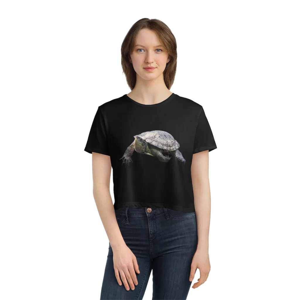 Turtle Women's Flowy Cropped Tee