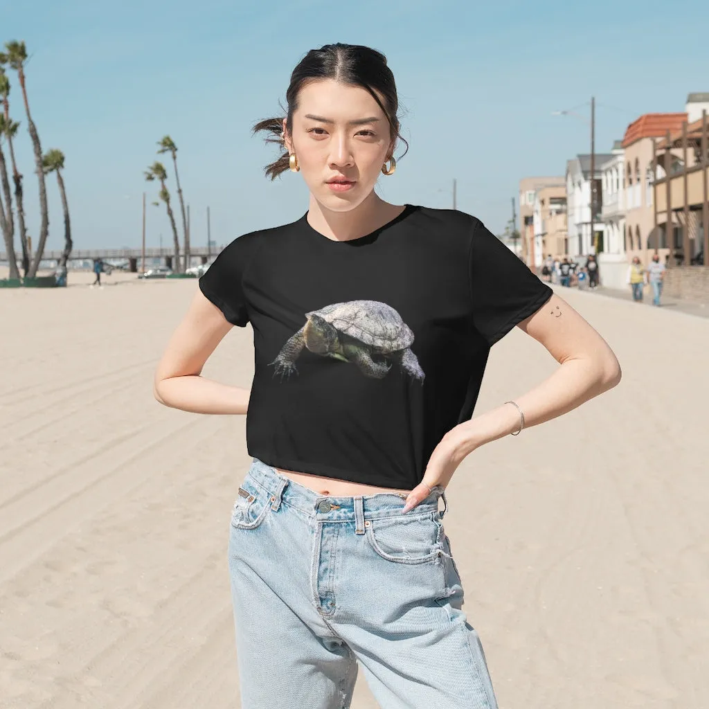 Turtle Women's Flowy Cropped Tee