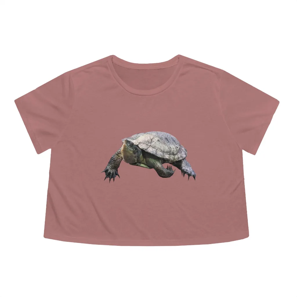 Turtle Women's Flowy Cropped Tee