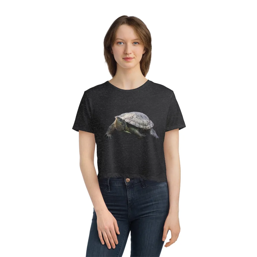 Turtle Women's Flowy Cropped Tee