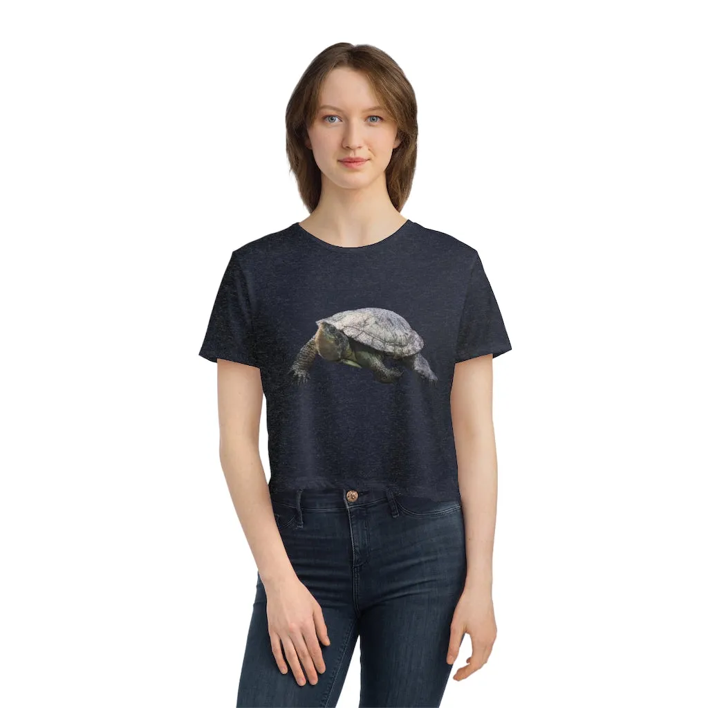 Turtle Women's Flowy Cropped Tee
