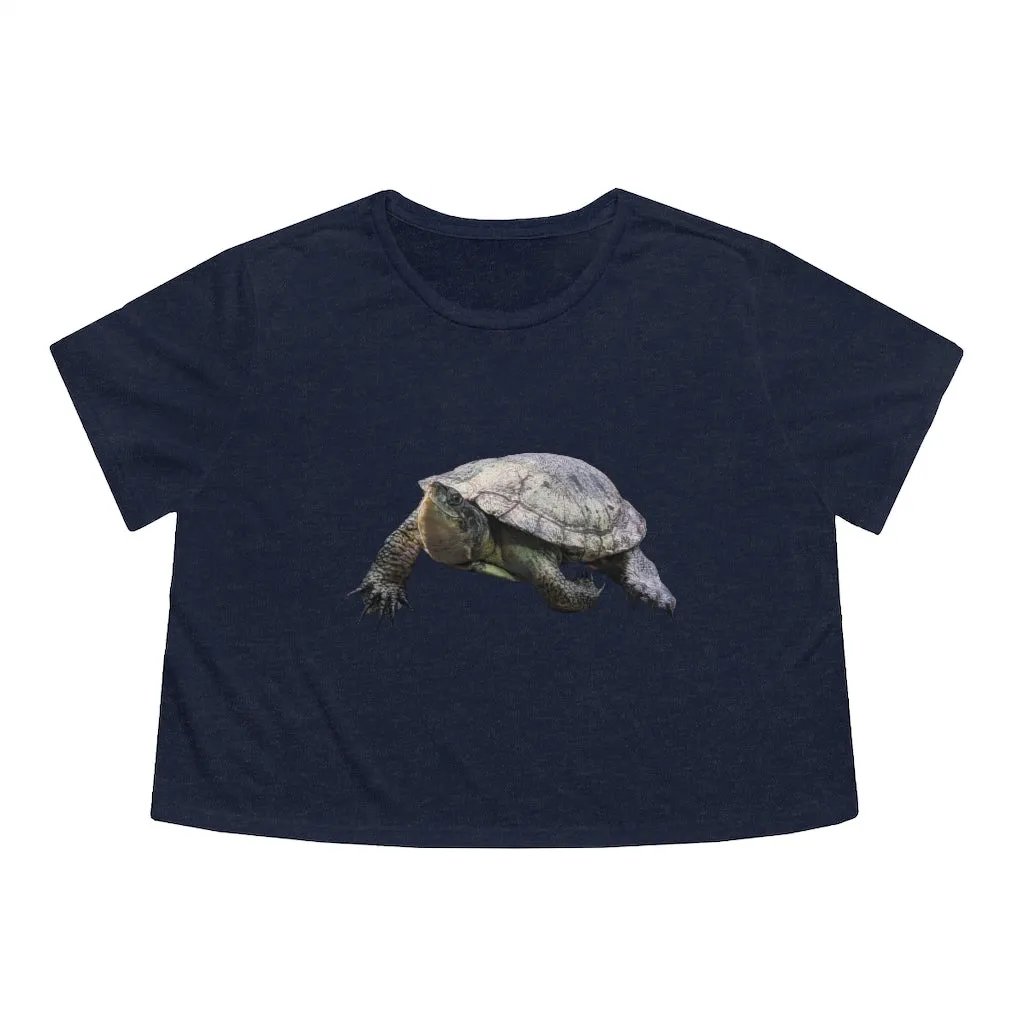 Turtle Women's Flowy Cropped Tee