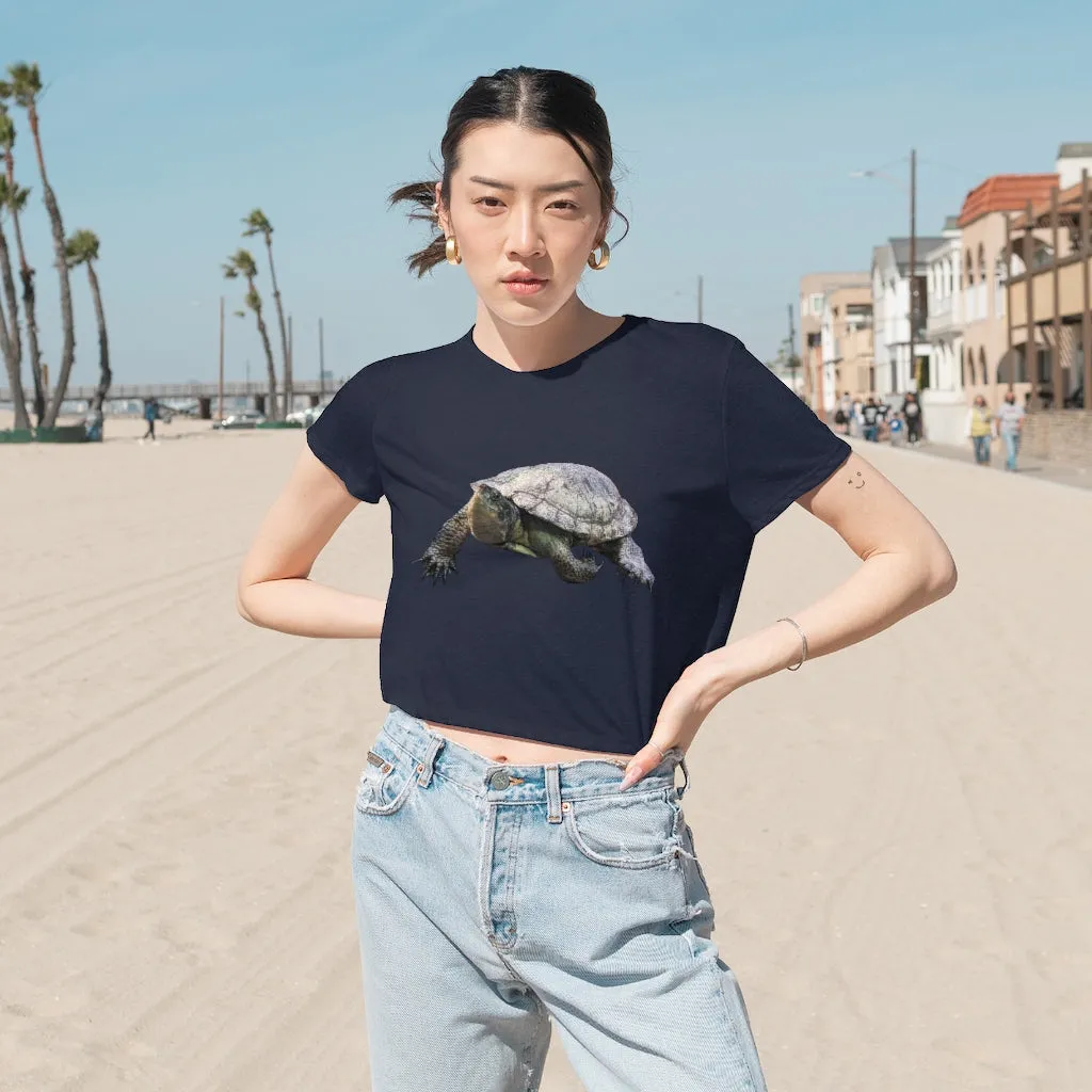 Turtle Women's Flowy Cropped Tee