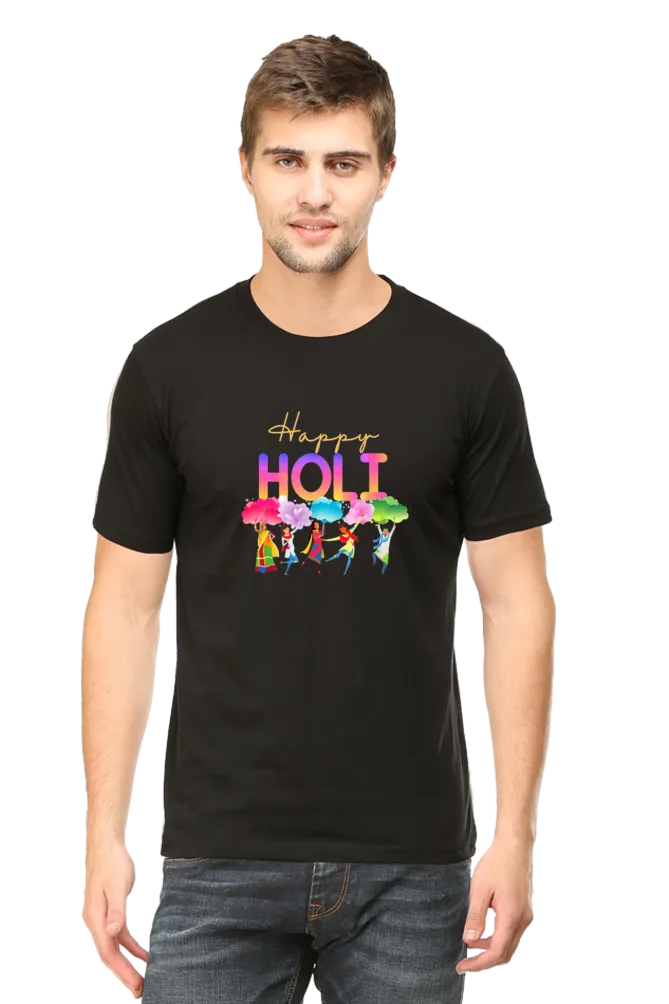 Unisex Half Sleeves T-Shirt - Happy Holi