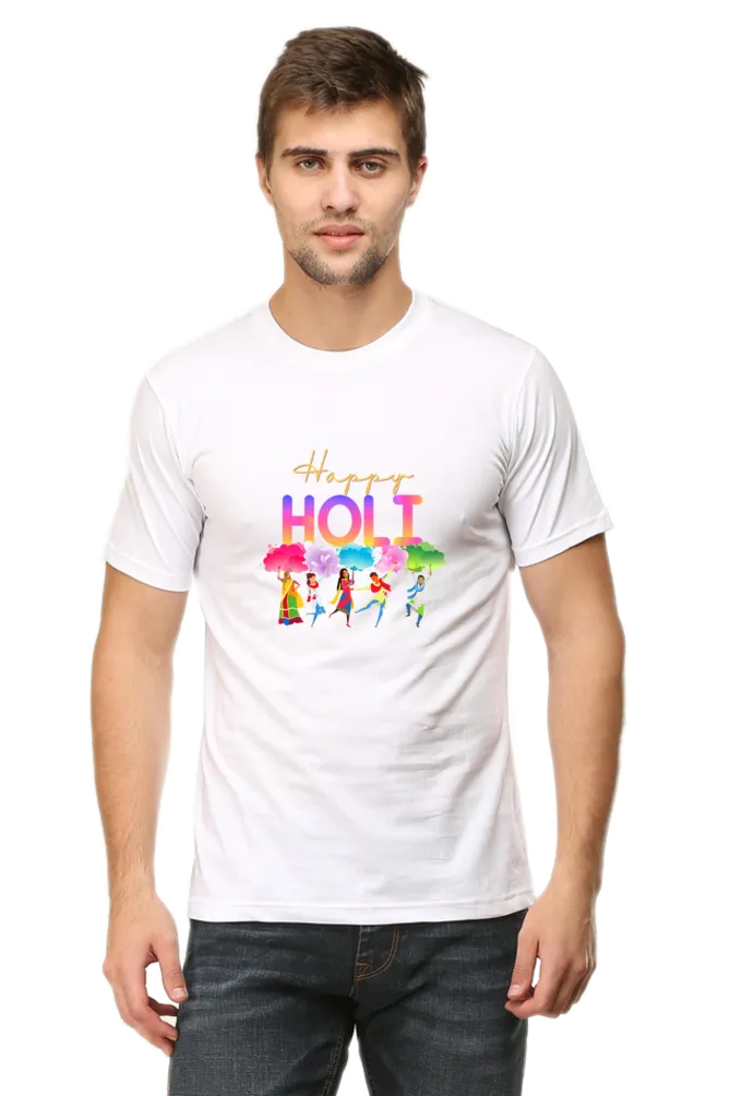 Unisex Half Sleeves T-Shirt - Happy Holi