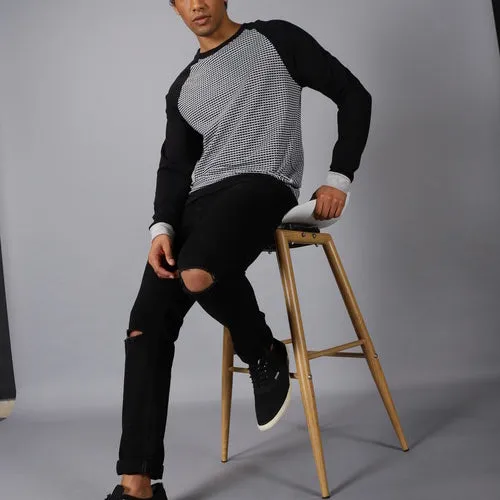 UrGear printed  Men Round Neck Grey Melange  T-shirt