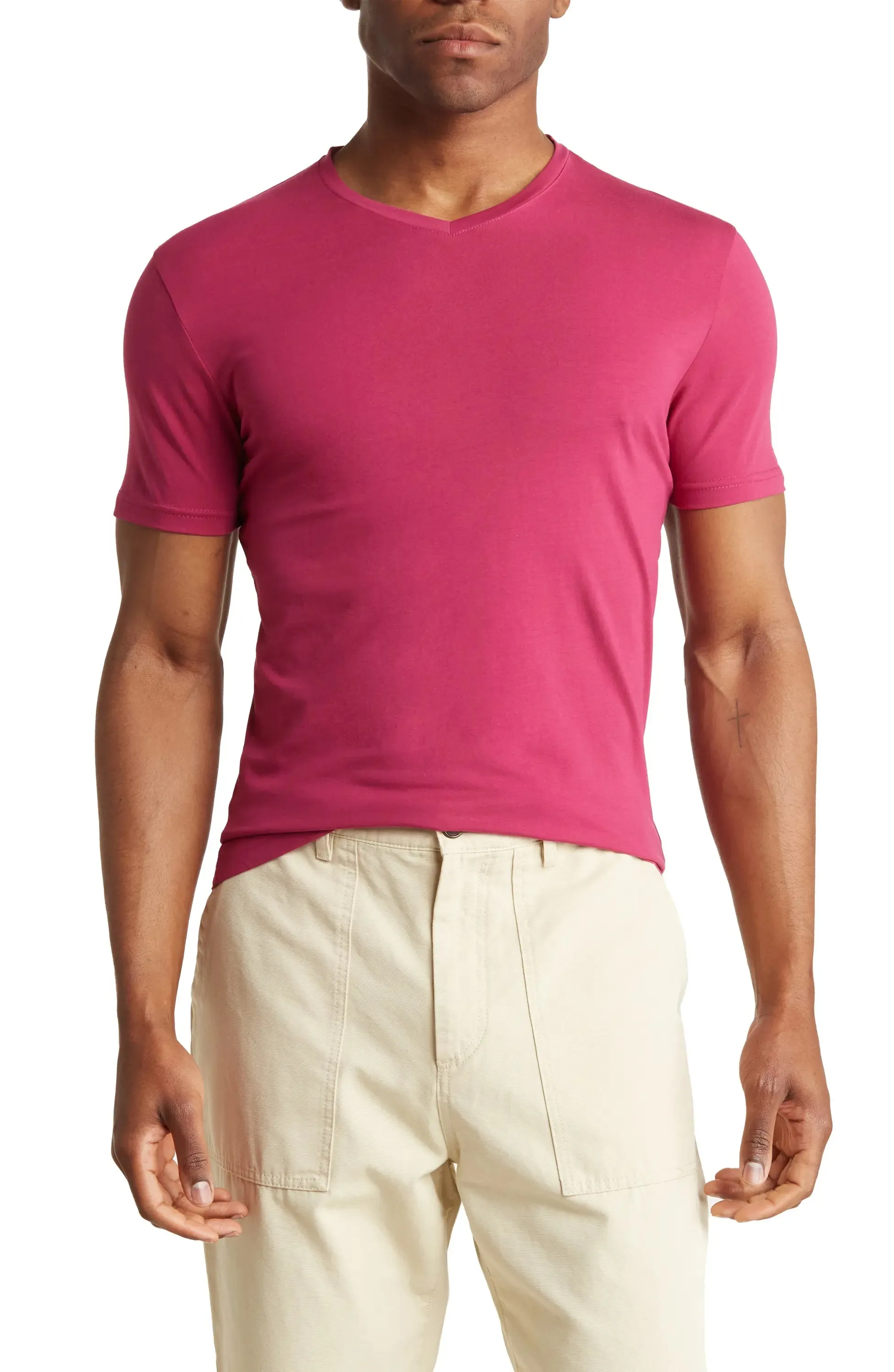 V-Neck Men's Solid T-Shirt