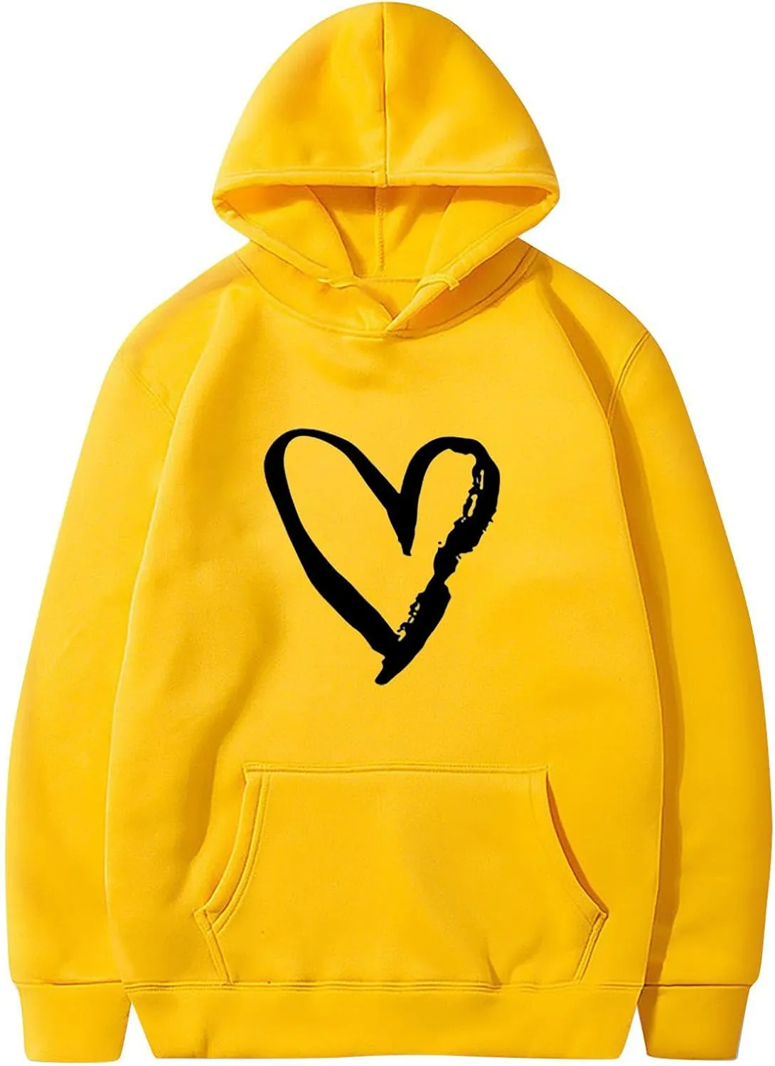 Valentines Hoodies For Women Dressy Casual 2025 Love Heart Print Oversized Fleece Hooded Pullover Sweatshirts