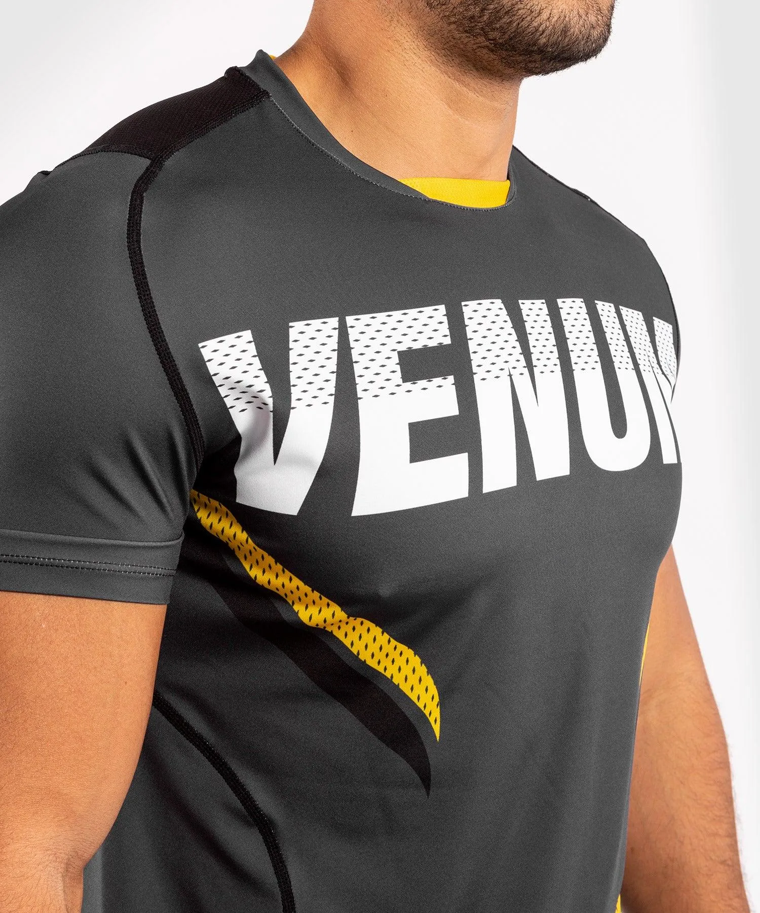 Venum ONE FC Impact Dry Tech T-Shirt - Grey/Yellow